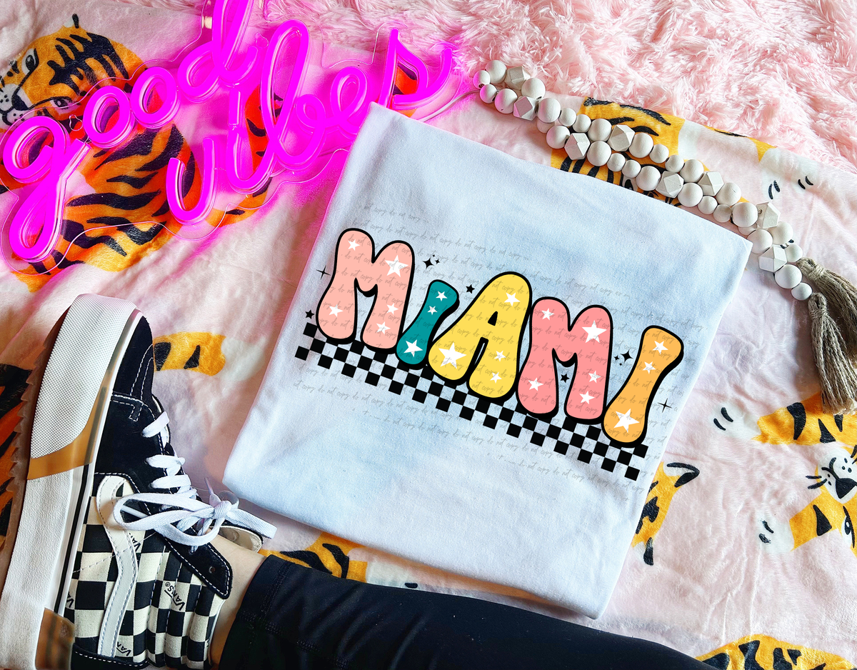 Miami State Colorful Groovy Font 89127 DTF Transfer