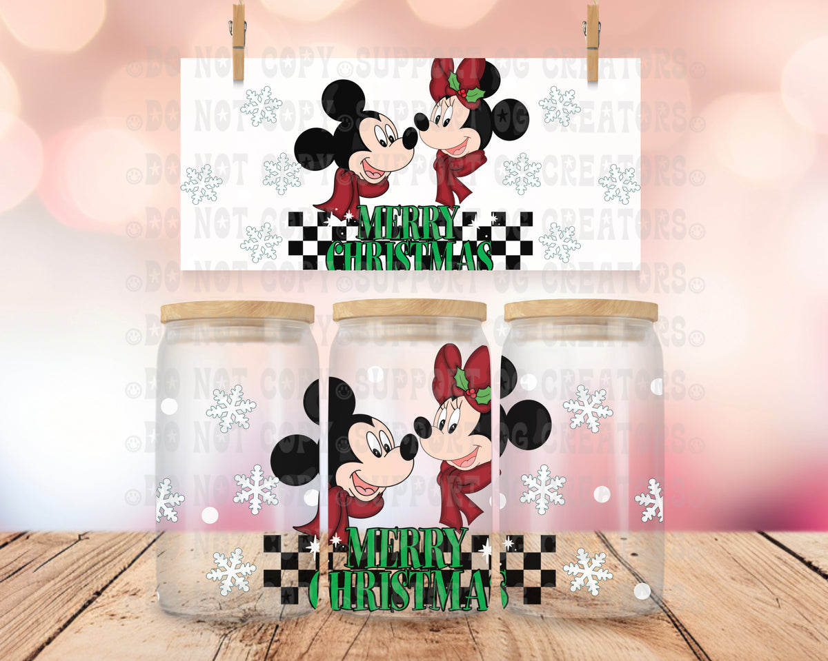 Merry mouse Christmas checkered (RRD) UV DTF WRAP