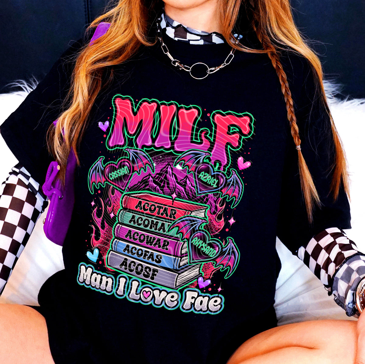 MILF book stack (Gravitee) DTF Transfer