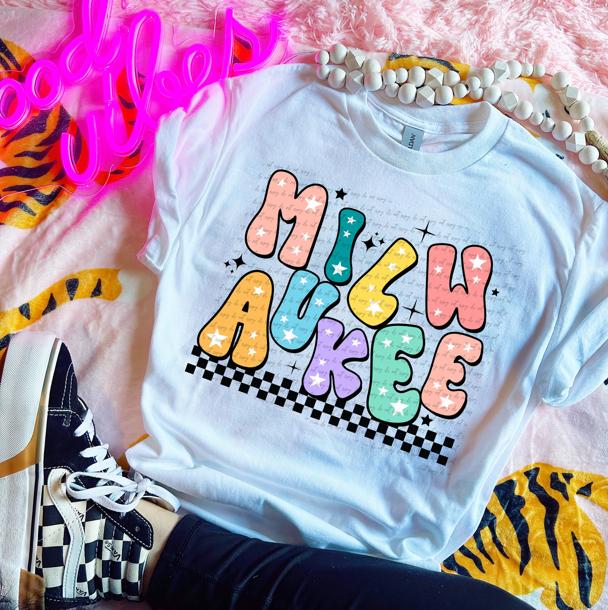 Milwaukee Colorful Groovy Font 89167 DTF Transfer