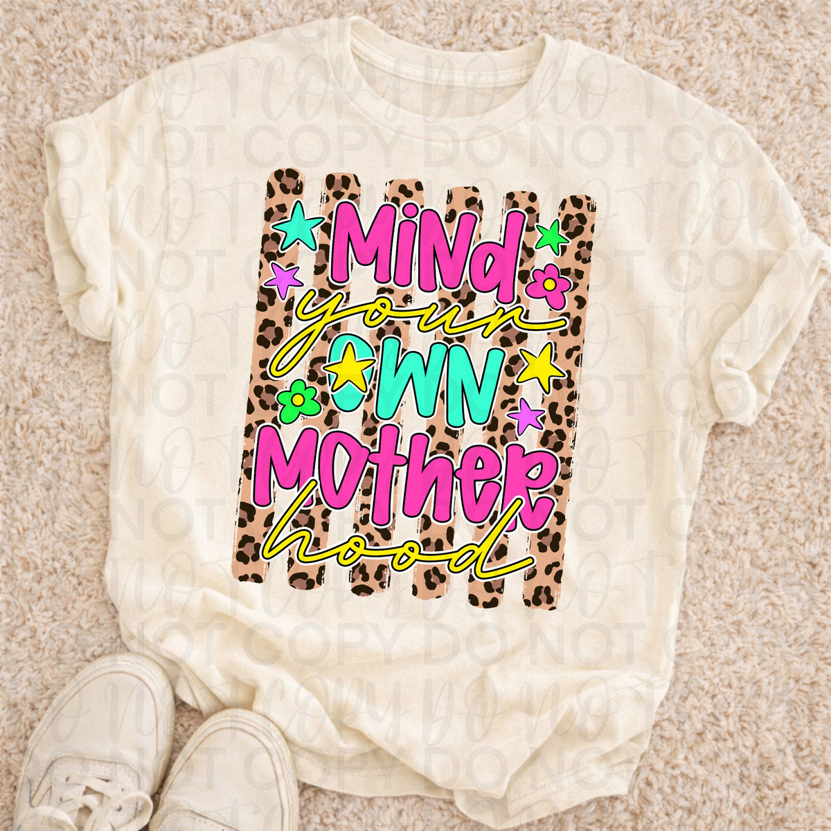 Mind your own motherhood leopard stripes (UAC) DTF Transfer