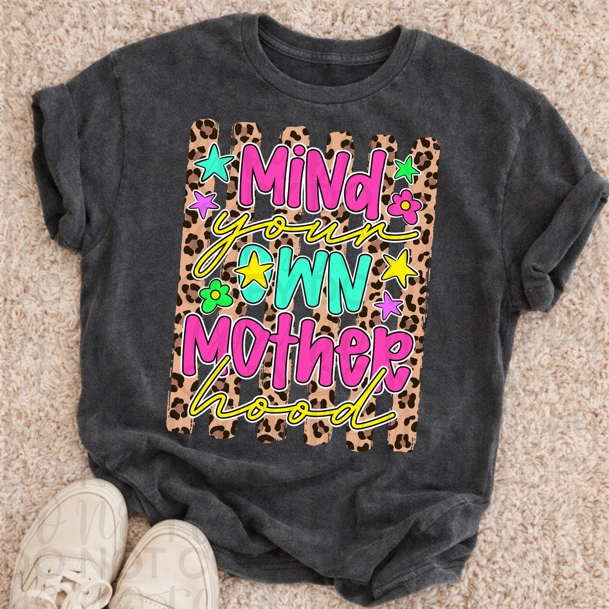 Mind your own motherhood leopard stripes (UAC) DTF Transfer
