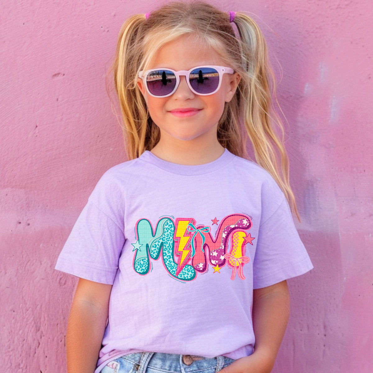 Mini colorful with bows DTF transfer
