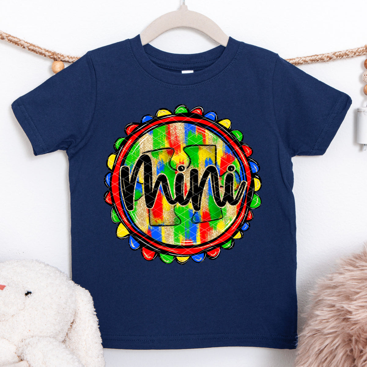 Autism mini faux GLITTER circle (SDD) DTF Transfer