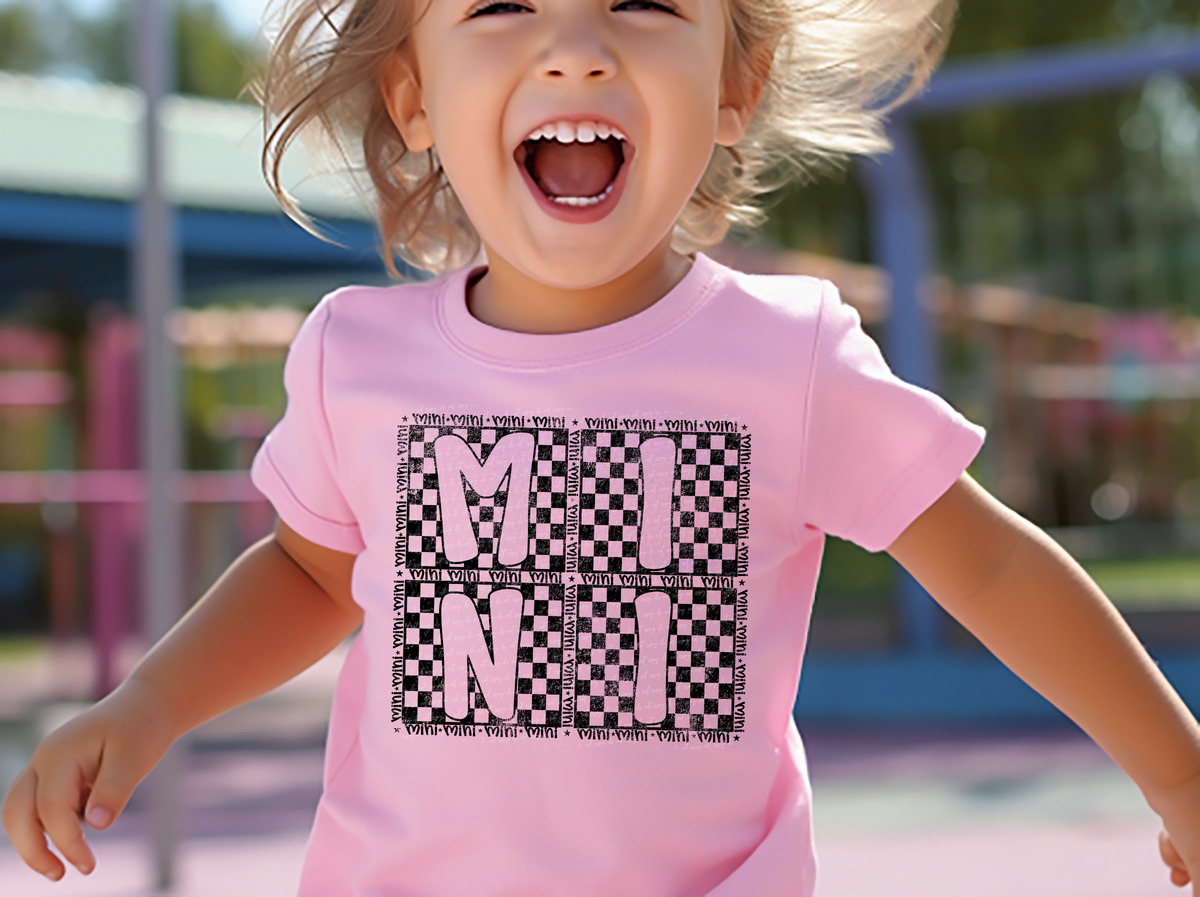 Mini Checkered Black Grunge 86586 DTF Transfer