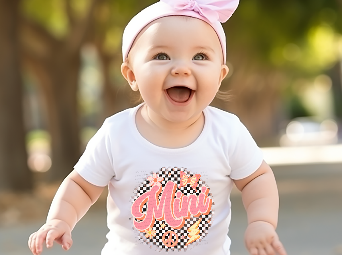 Mini Checkers With Butterfly 89017 DTF Transfer