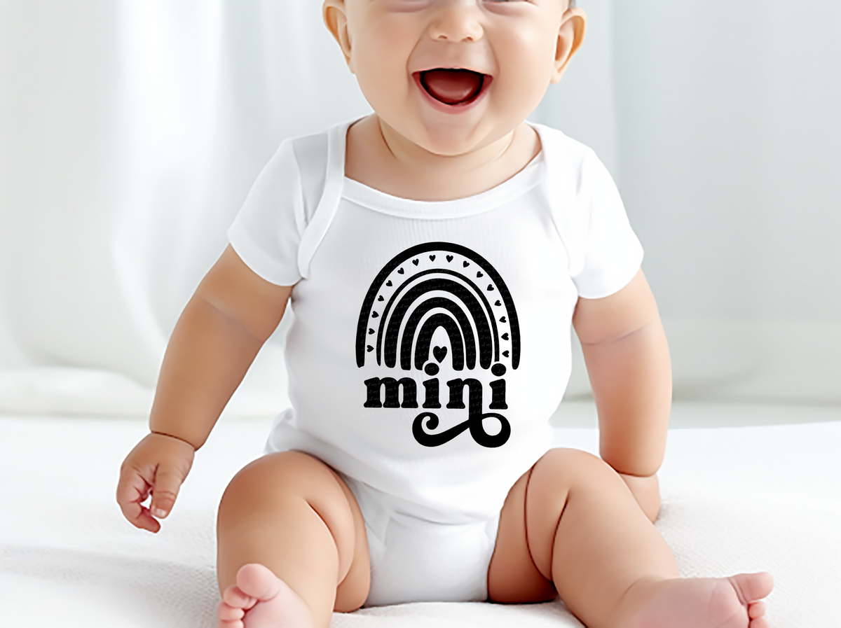 Mini Rainbow Heart Black 76370 DTF Transfer