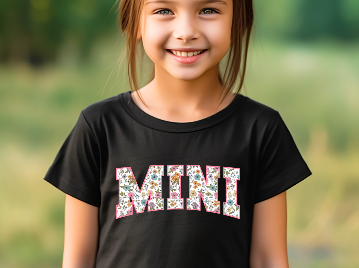 Mini Varsity Font Floral Filled 89243 DTF Transfer