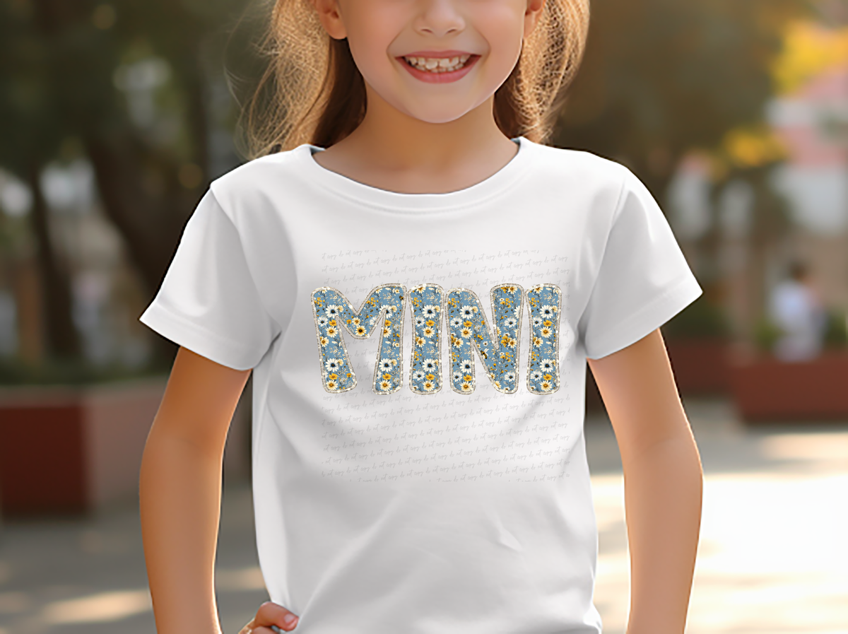 Mini Bee Floral Filled Font 117833 DTF transfer