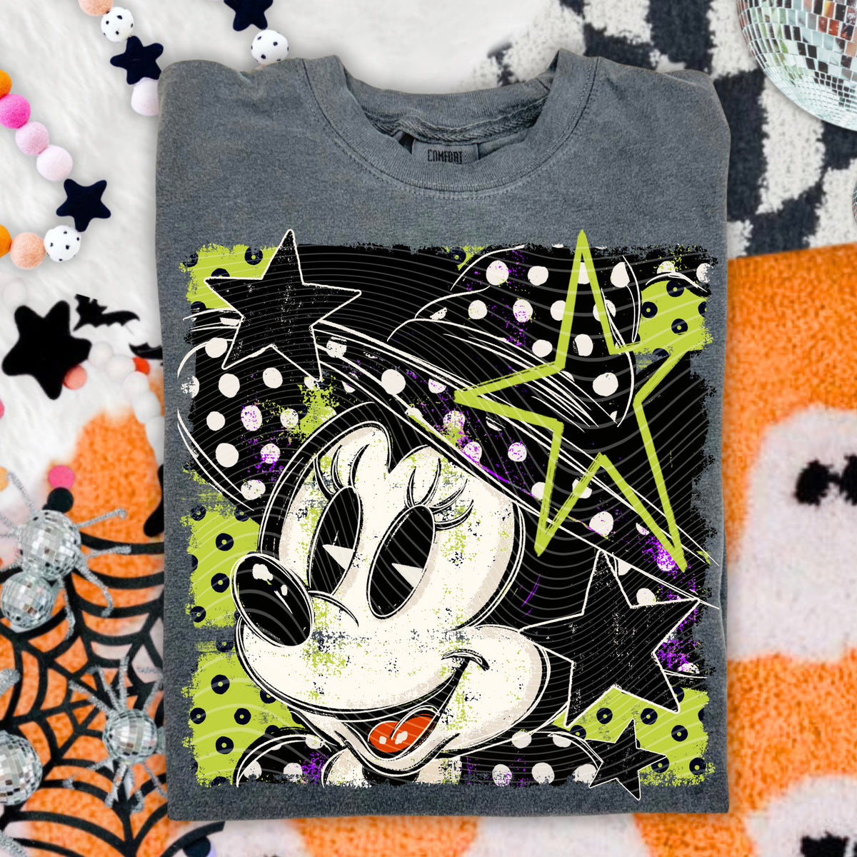 Girl mouse vampire black polkadots (AG) DTF Transfer