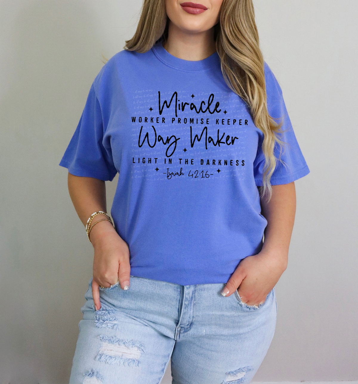 Miracle Worker Promise Keeper Light In The Darkness Isiah 42:16 Way Maker 76706 DTF Transfer