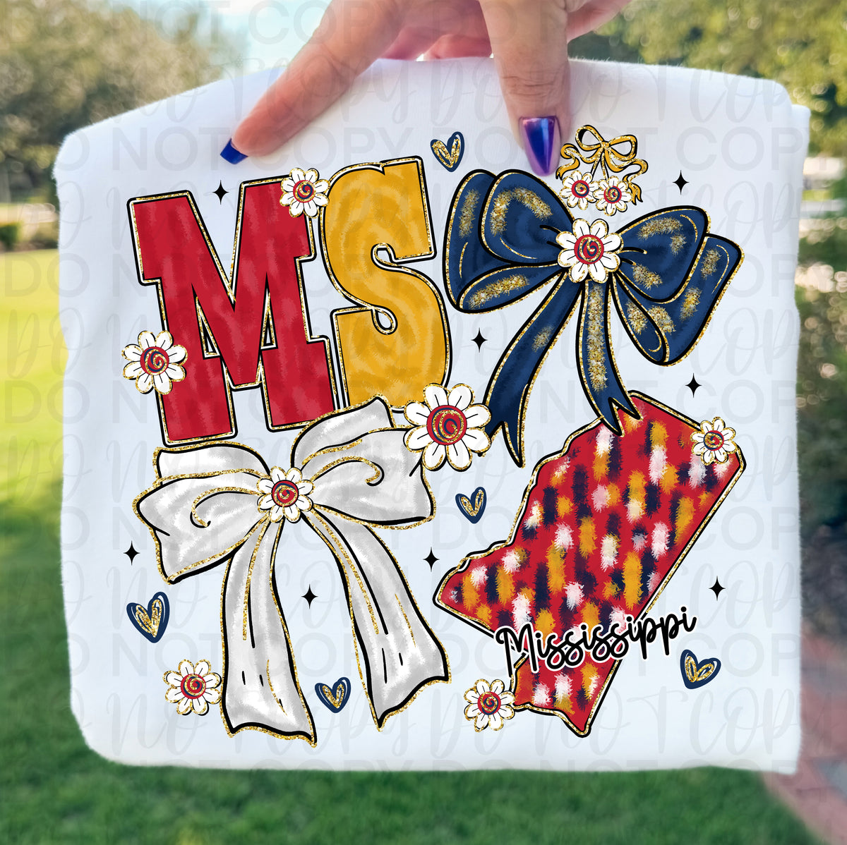 MS (Red, yellow, blue, white with bows) (UAC) DTF Transfer
