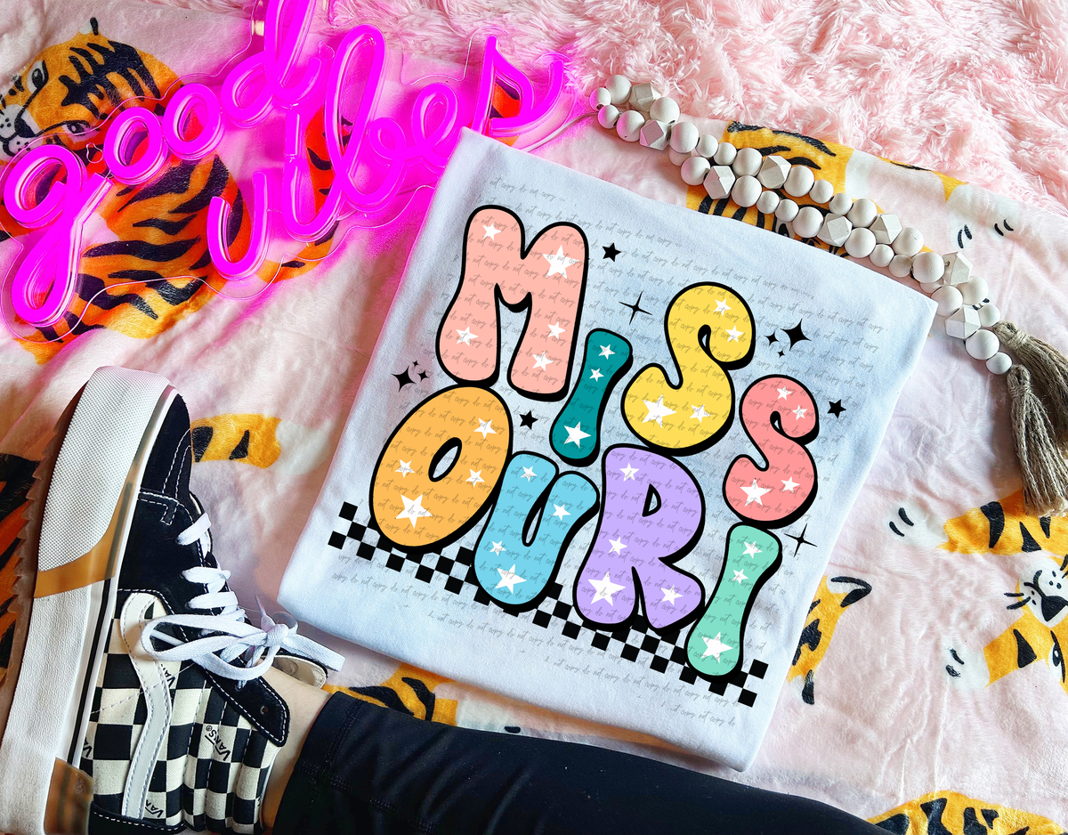 Missouri Colorful Groovy Font 89170 DTF Transfer