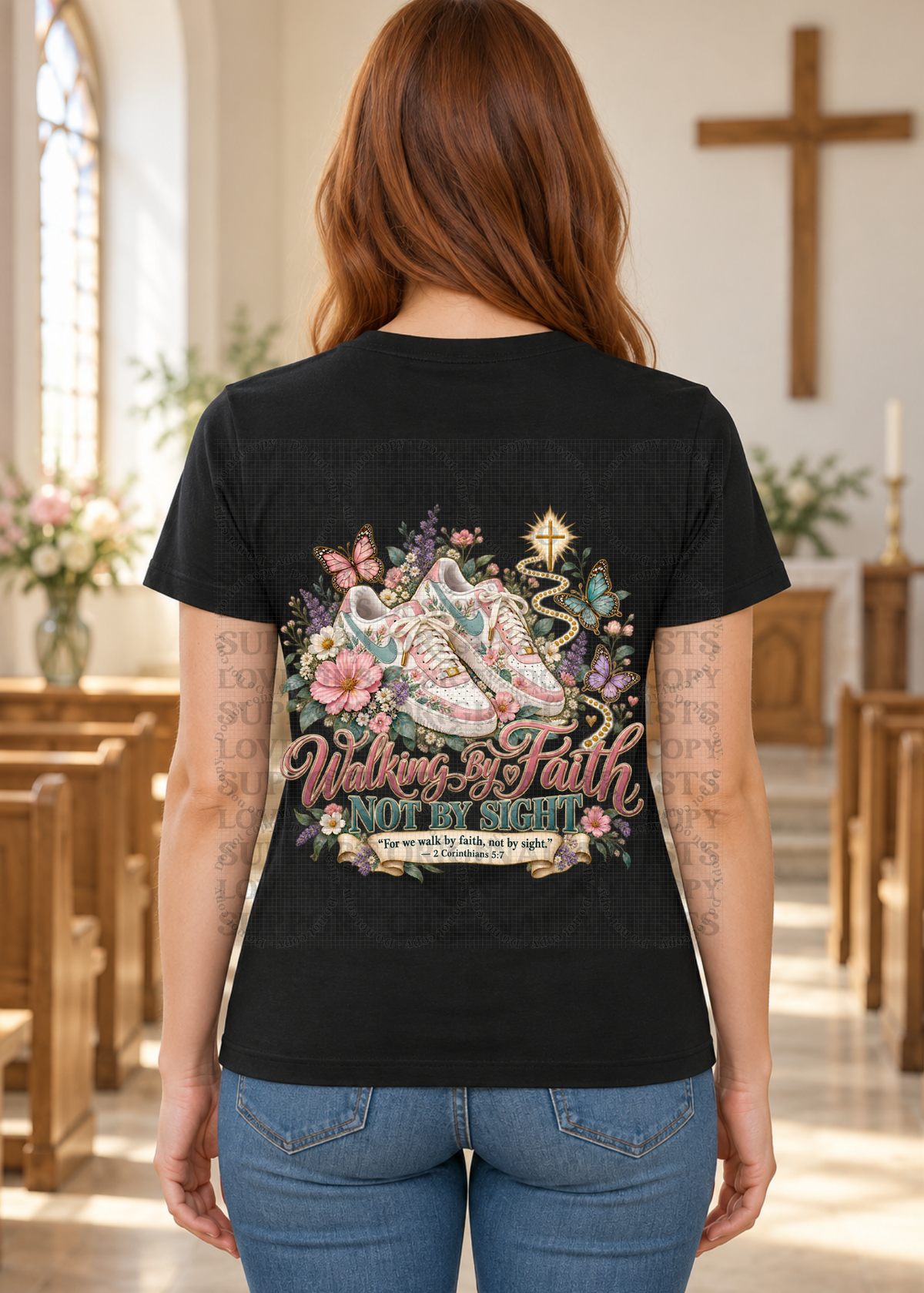 Walking by faith shoes DTF Transfer