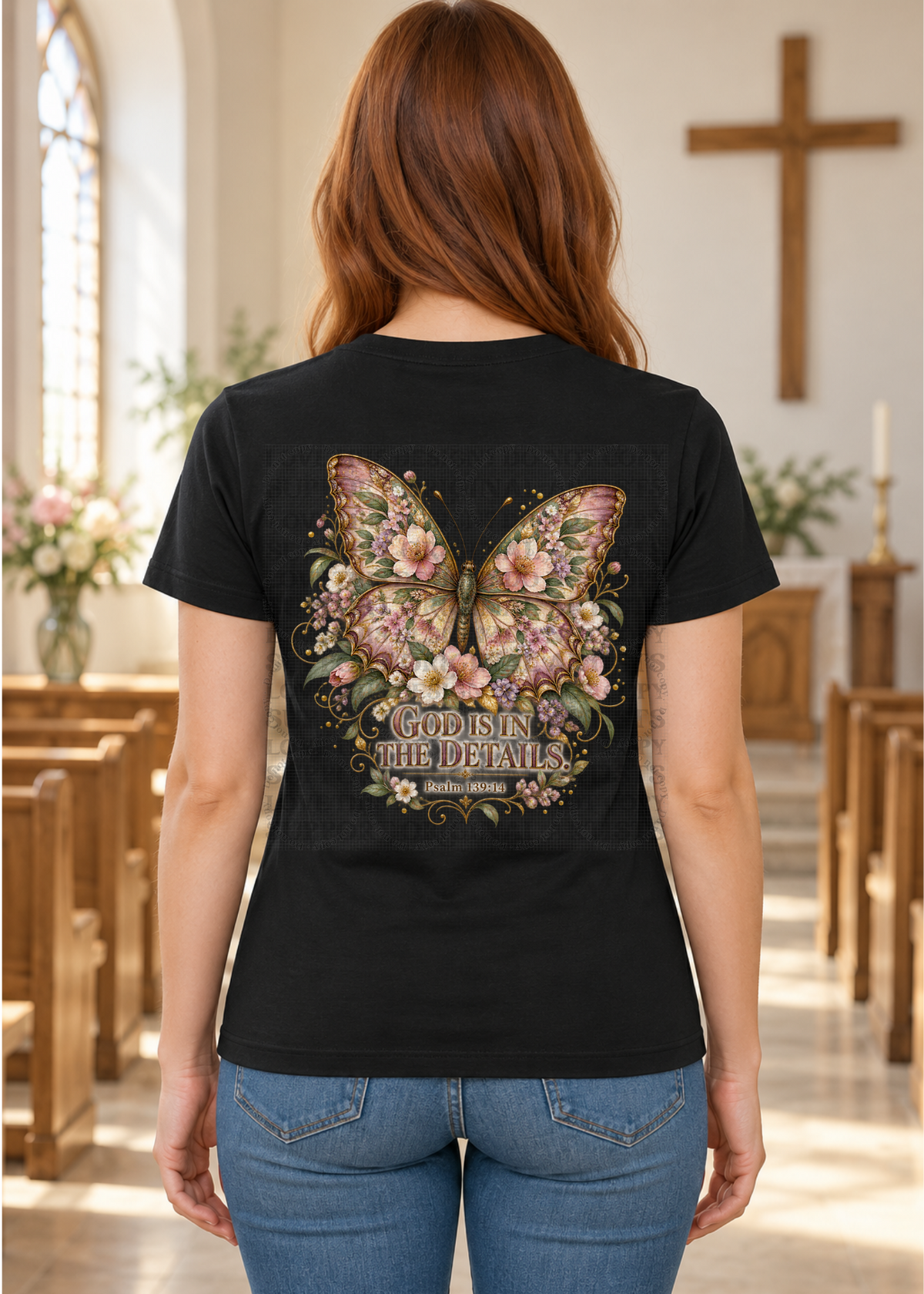 God is in the details butterfly DTF Transfer