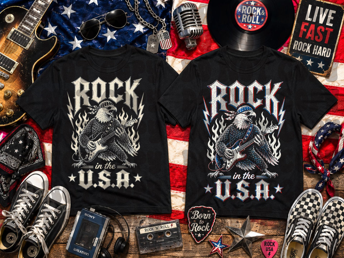 Rock in the USA (RWB OUTLINE ONLY) (Starlight) DTF Transfer