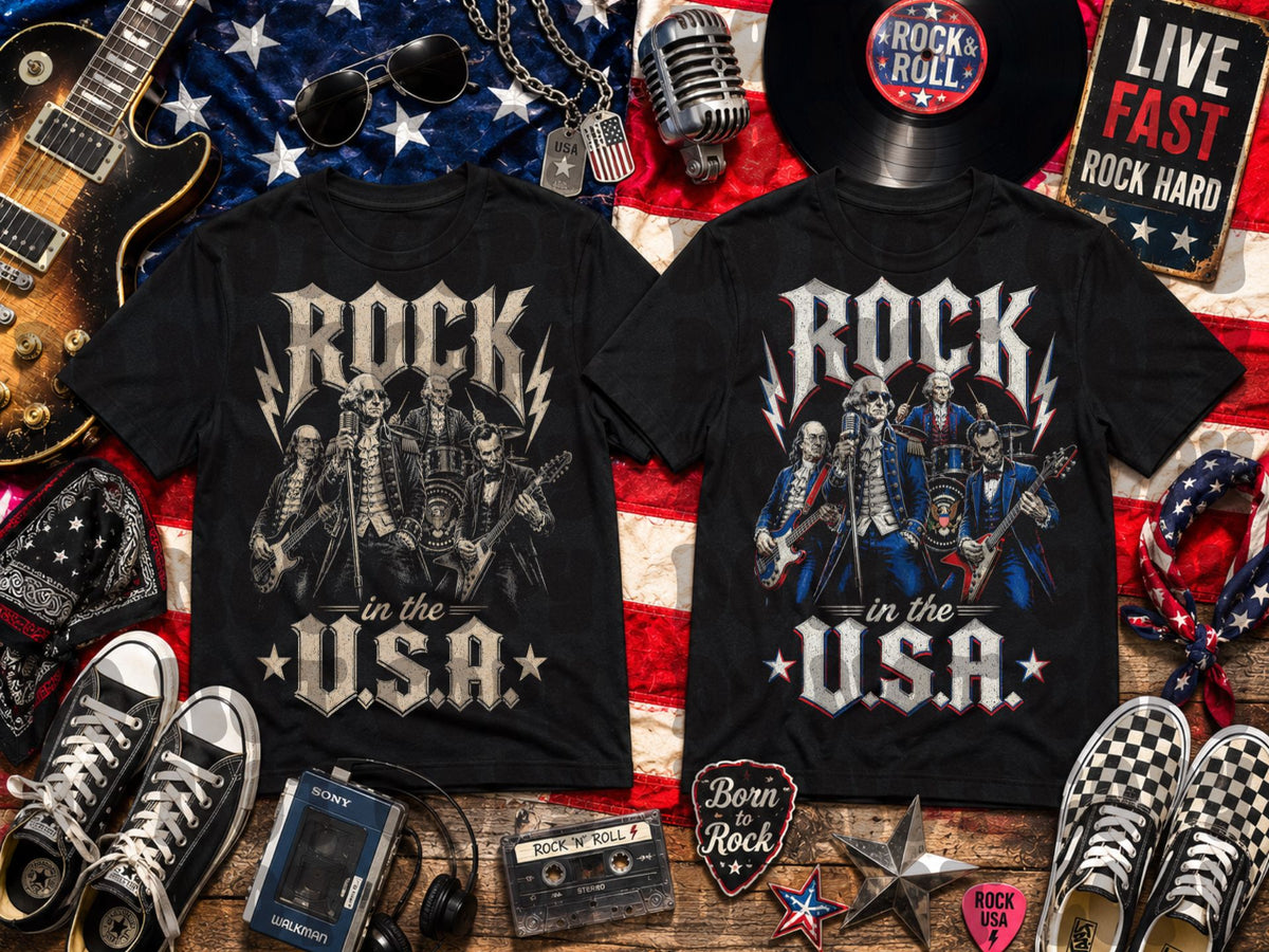 Rock in the USA presidents (HALFTONE ONLY) (Starlight) DTF Transfer