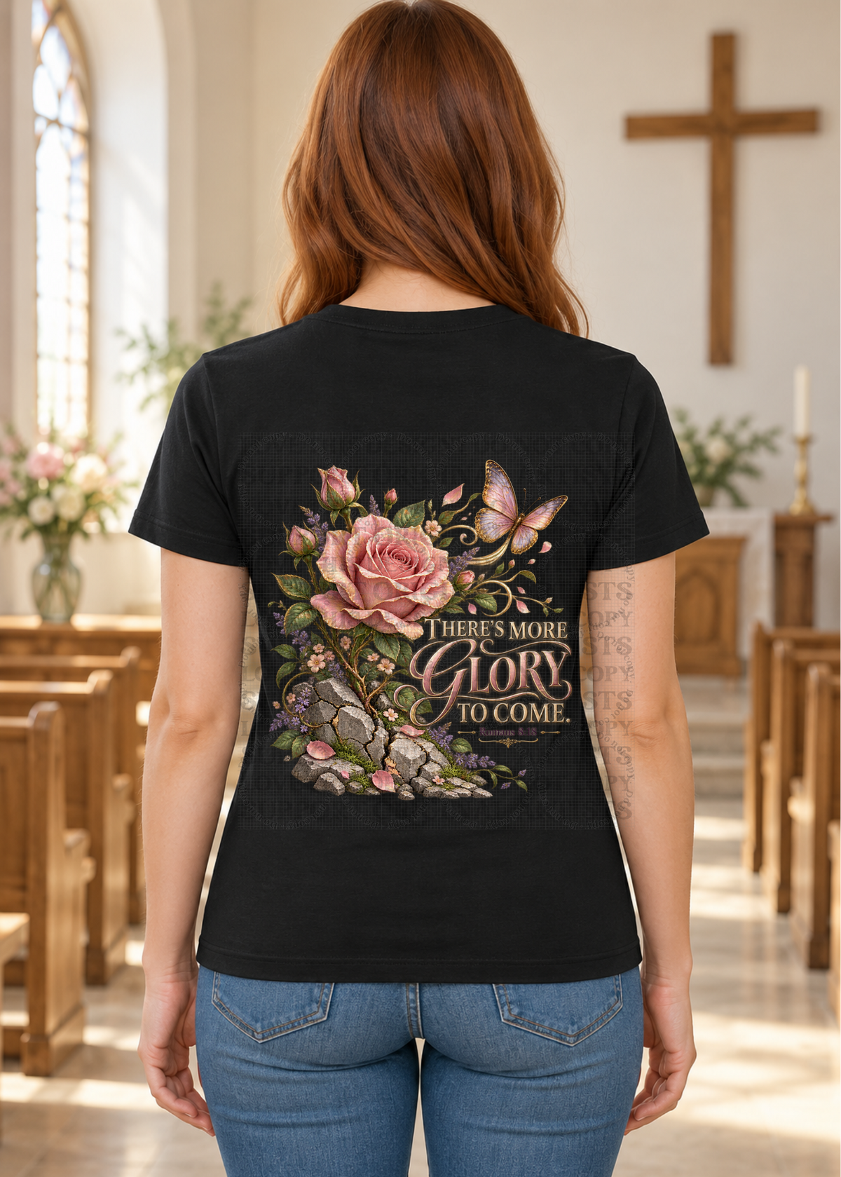 There's more glory to come pink rose DTF Transfer