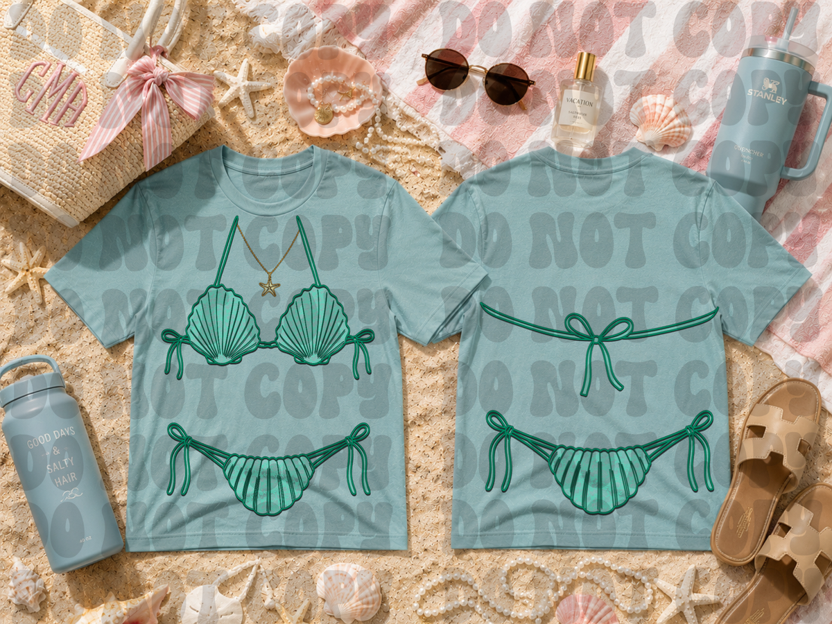 Seafoam green lace bikini (FRONT ONLY) (Starlight) DTF