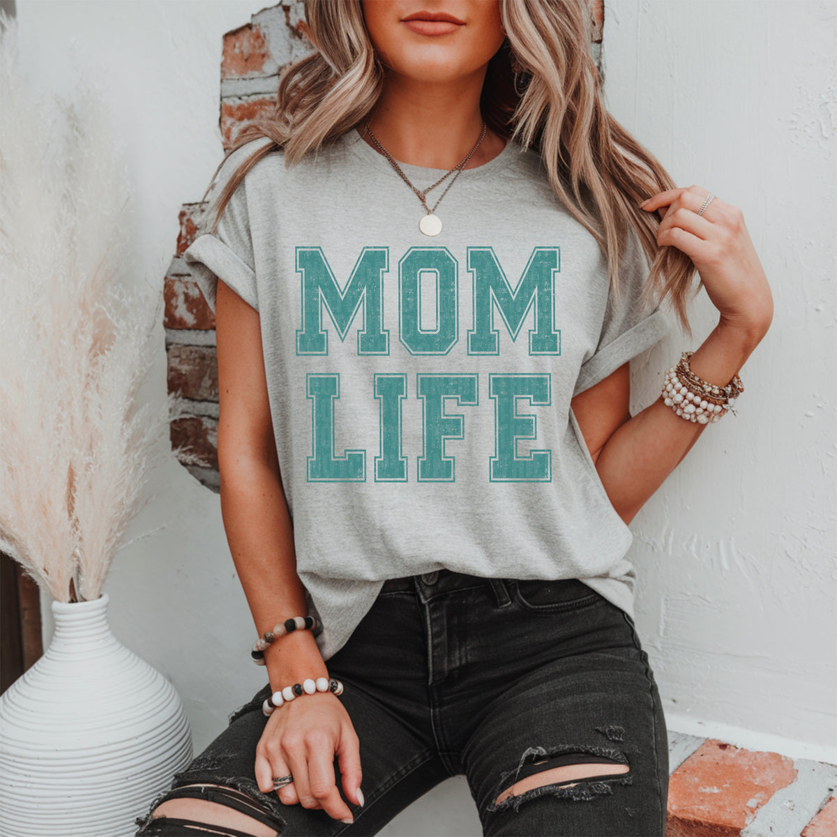 Mom Life TEAL 105135 DTF transfer