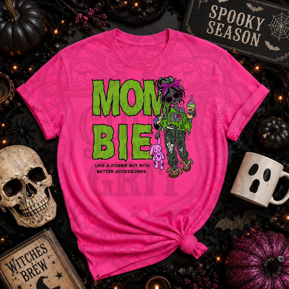 Mombie green font DTF Transfer