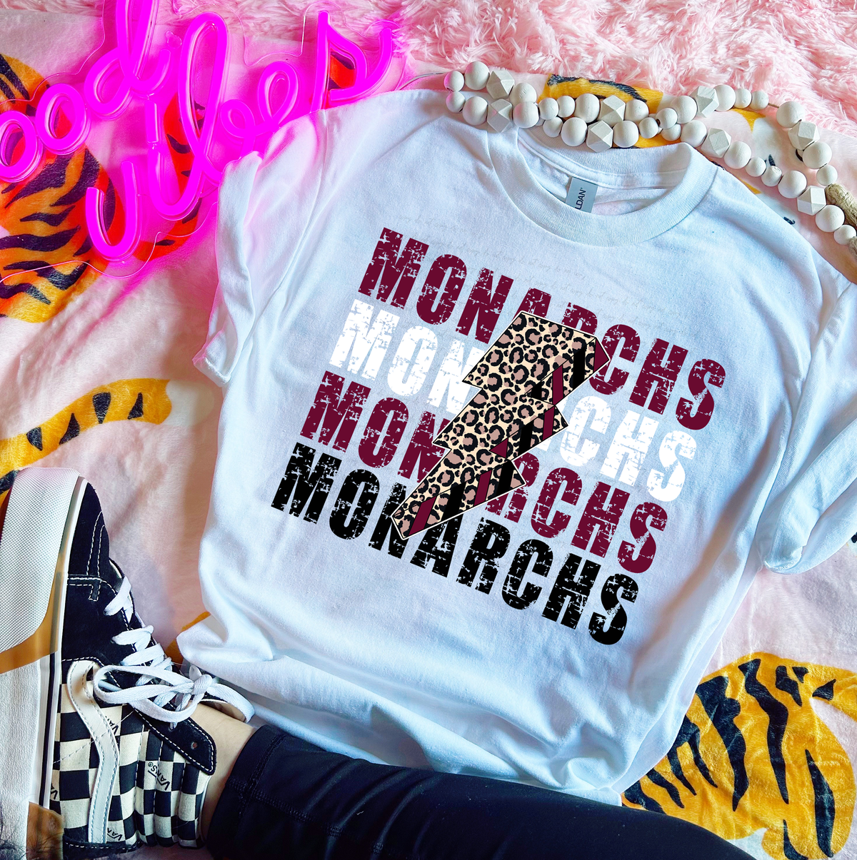 Monarchs Leopard Lightning Bolt 114593 DTF transfer