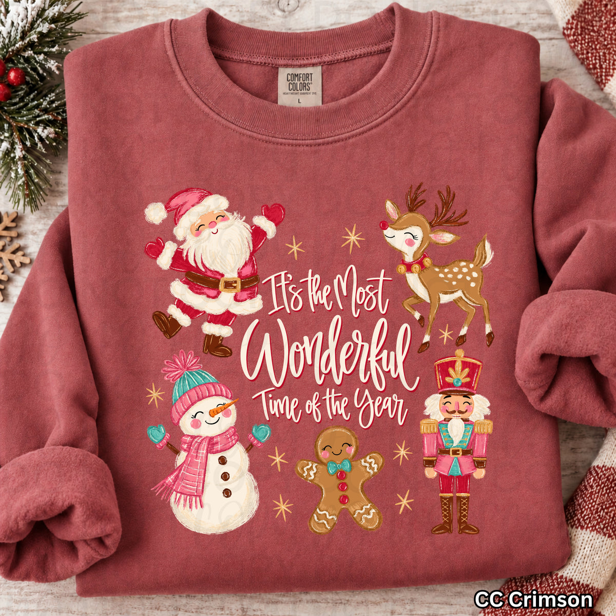 It's the most wonderful time of the year- Santa snowman gingerbread nutcracker and deer (UAC) DTF Transfer