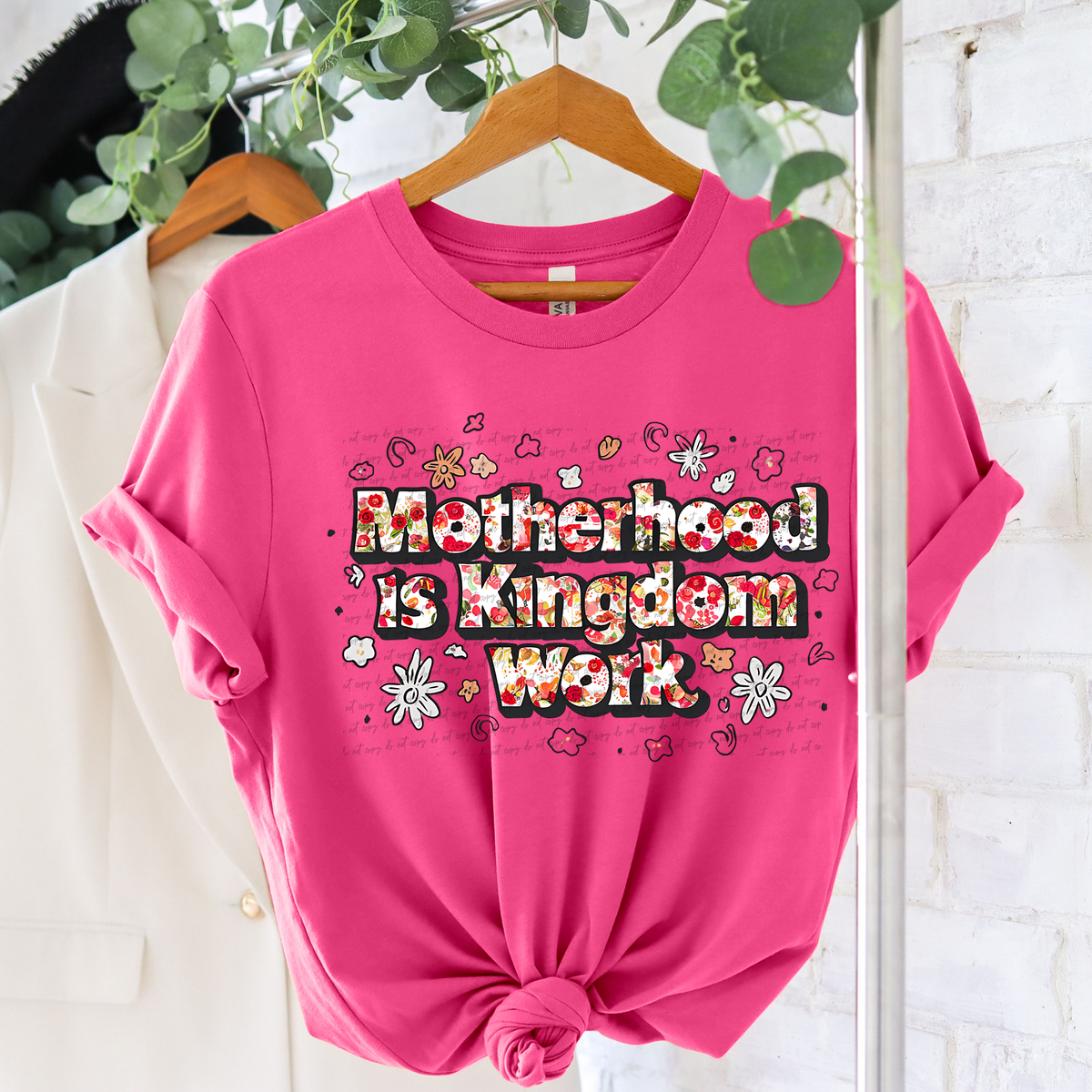 Motherhood Is Kingdom Work Floral Filled 81353 DTF Transfer