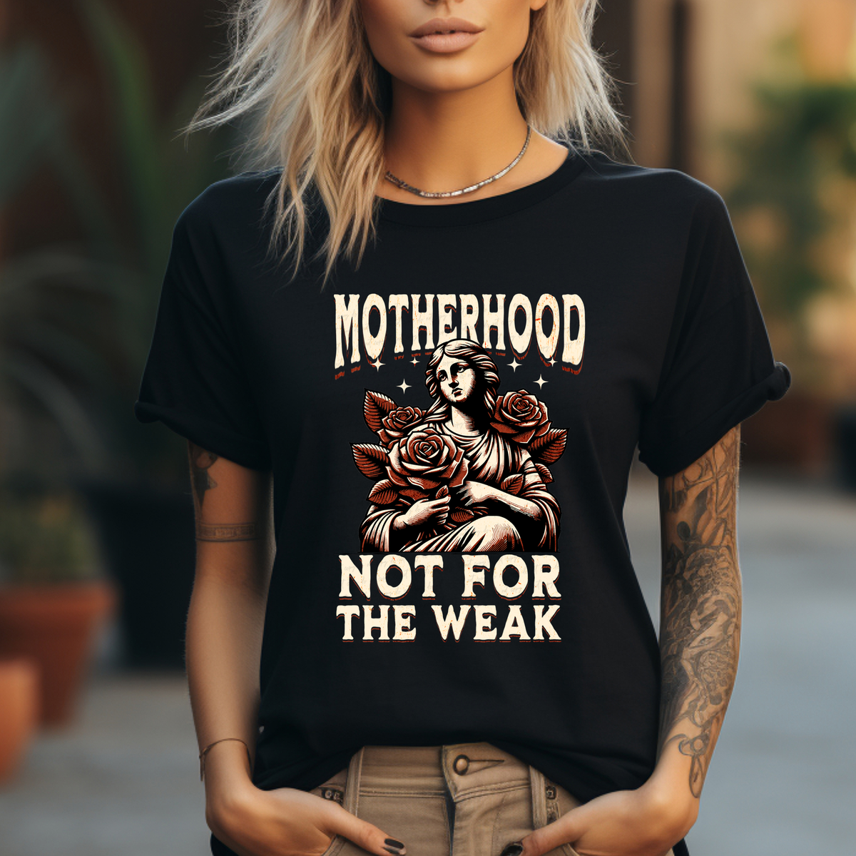 Motherhood Not For The Weak Floral Lady 117699 DTF transfer
