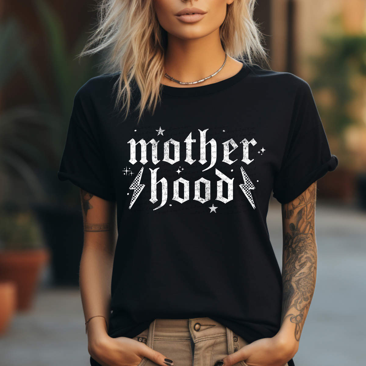 Motherhood Gothic Font White Grunge 86798 DTF Transfer