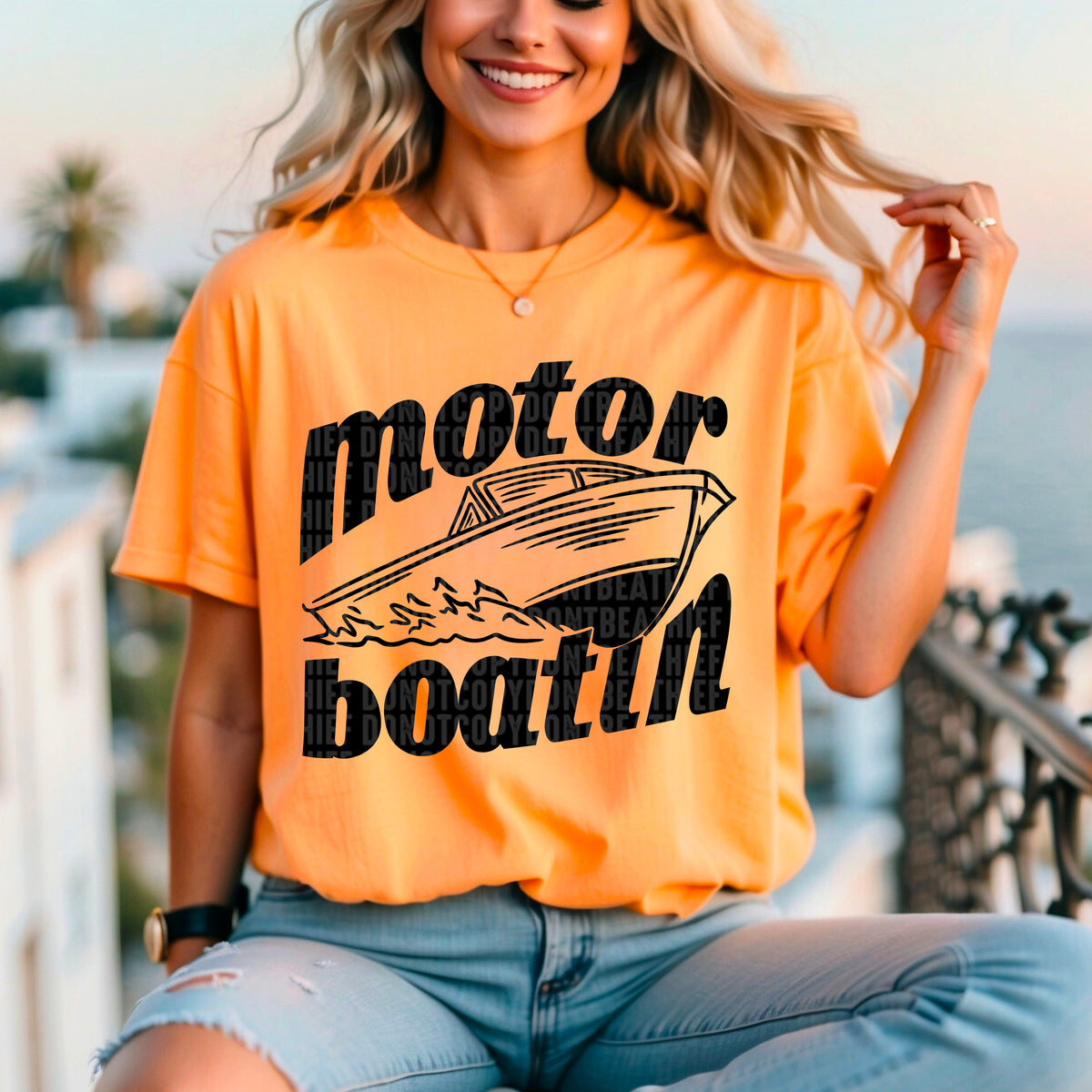 Motor Boatin' Block Font 104366 DTF transfer