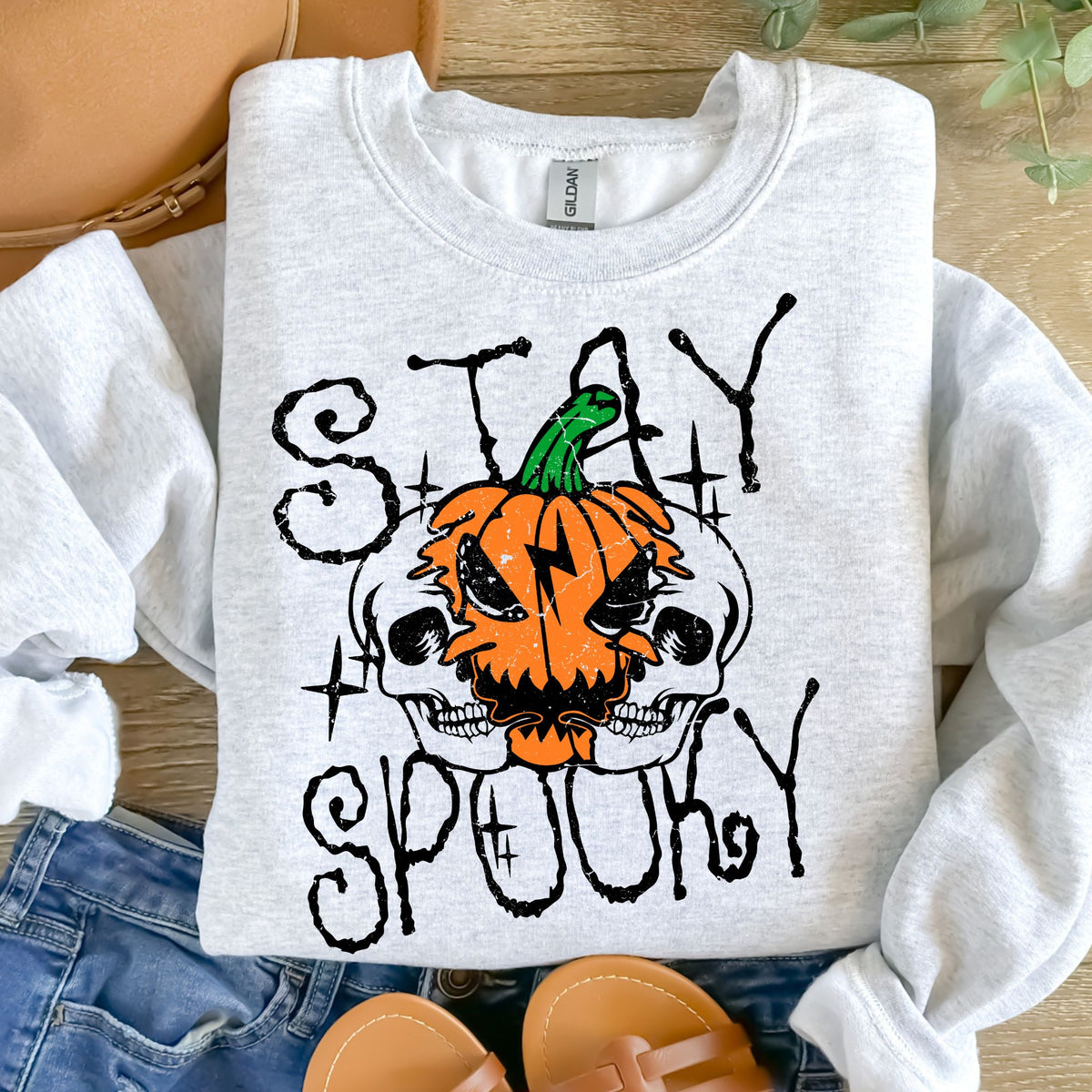 Spooky Pumpkin Distressed-38307-DTF transfer