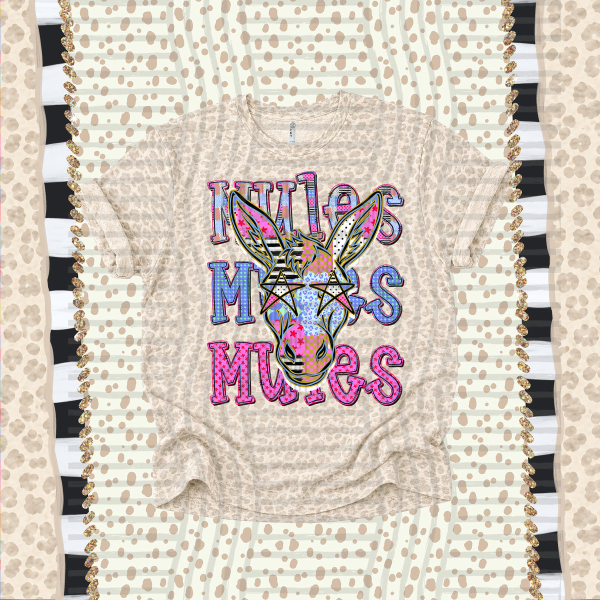 Mules-Dolly Doodle Print (Caplinger) DTF Transfer