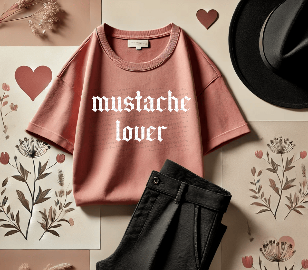 Mustache Lover - White Gothic 86239 DTF Transfer