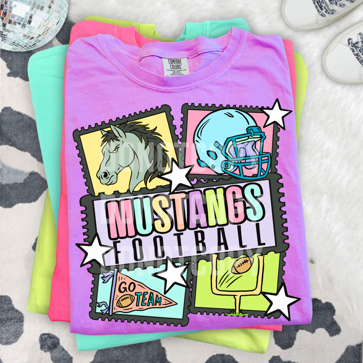 Mustangs football pastel frames (CSG) DTF Transfer