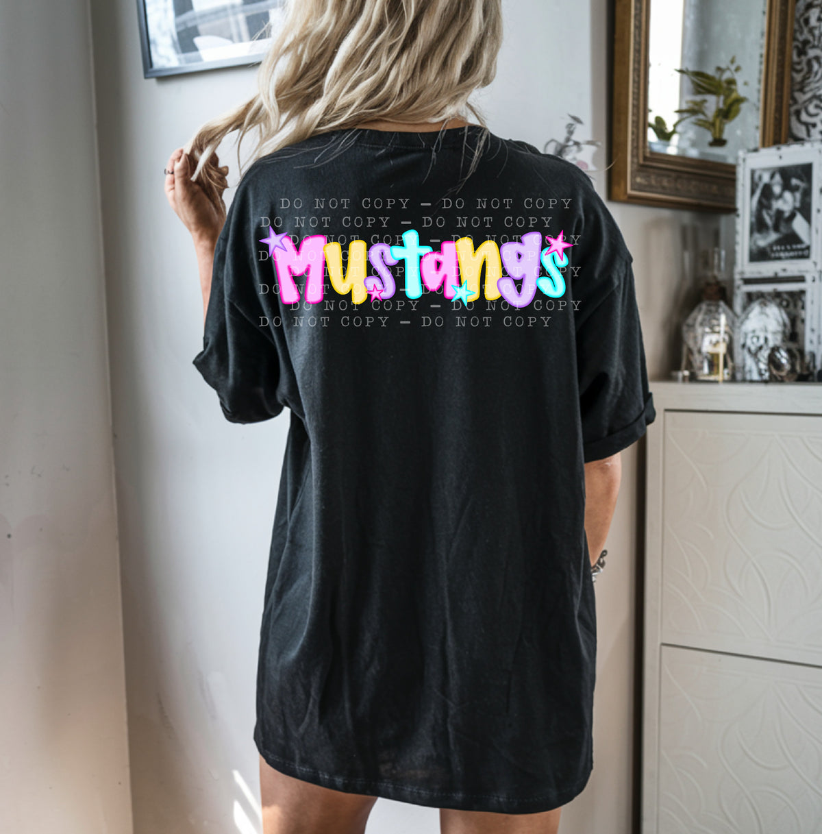 Mustangs With Stars - Neon 104771 DTF transfer