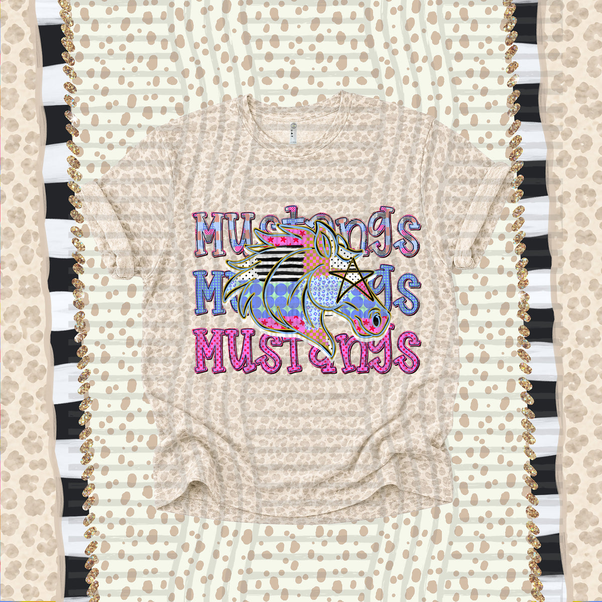 Mustangs-Dolly Doodle Print (Caplinger) DTF Transfer