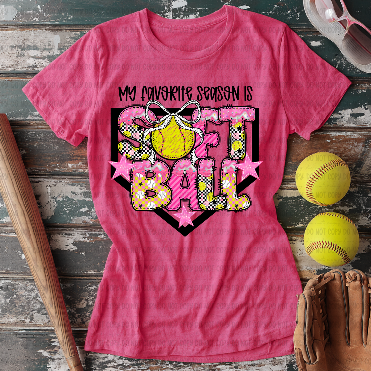 My favorite season is softball season drip (Revel) DTF Transfer