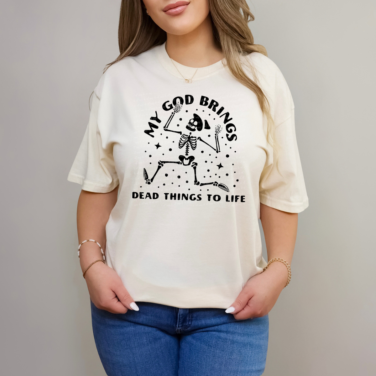 My God Brings Dead Things to Life Black 81232 DTF Transfer