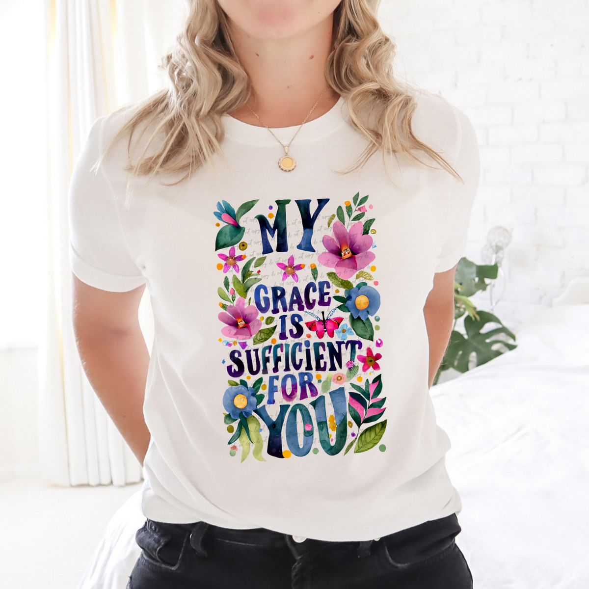 My Grace Is Sufficient For You Floral 76996 DTF Transfer