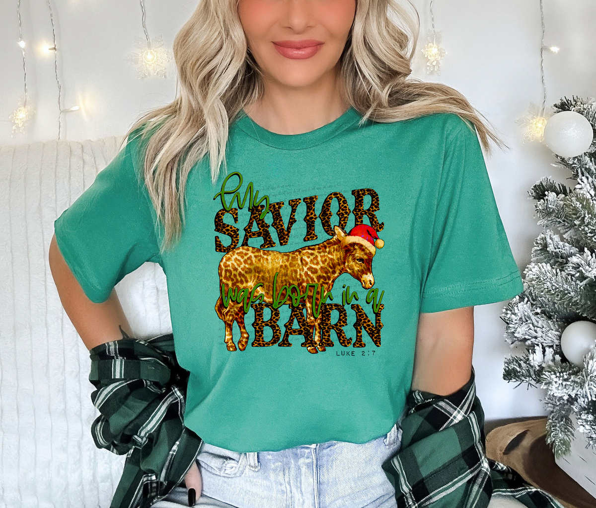 My Savior Was Born In A Barn Dark 69377 DTF transfer