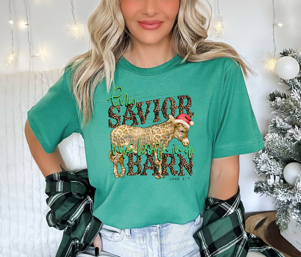 My Savior Was Born In A Barn Light 69378 DTF transfer