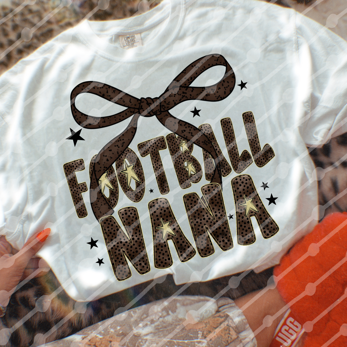 Football nana dot filled bow (JBD) DTF Transfer