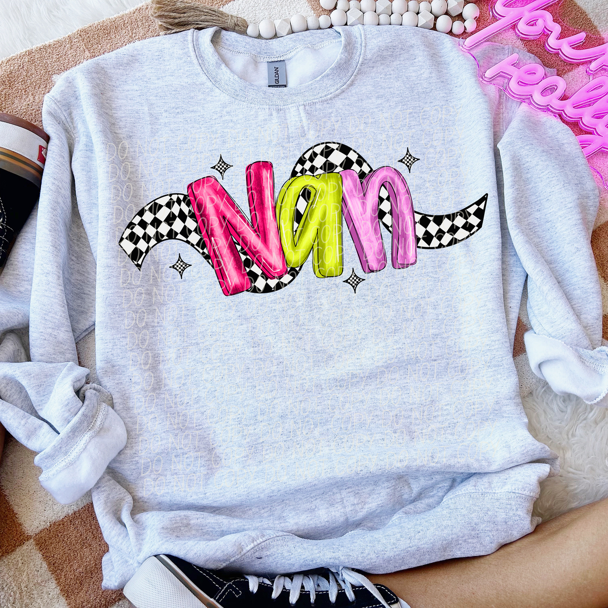 Nan Colorful Checker 74299 DTF Transfer