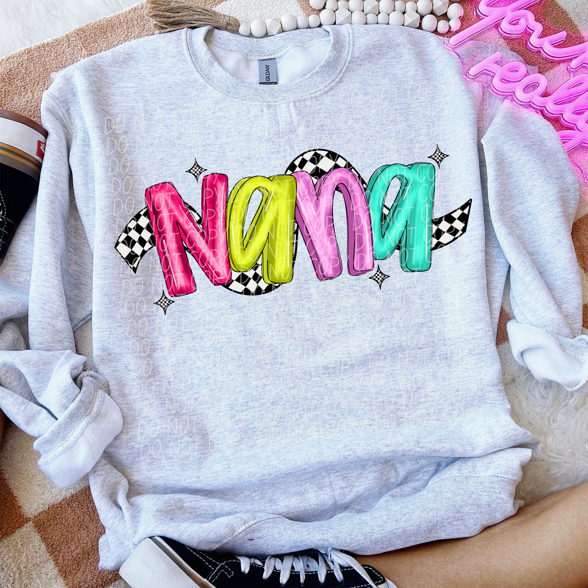 Nana Colorful Checker 74300 DTF Transfer