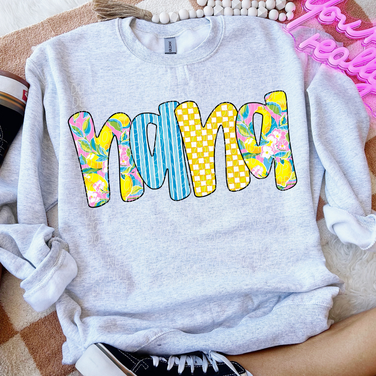 Nana Lemon Font (City) DTF transfer