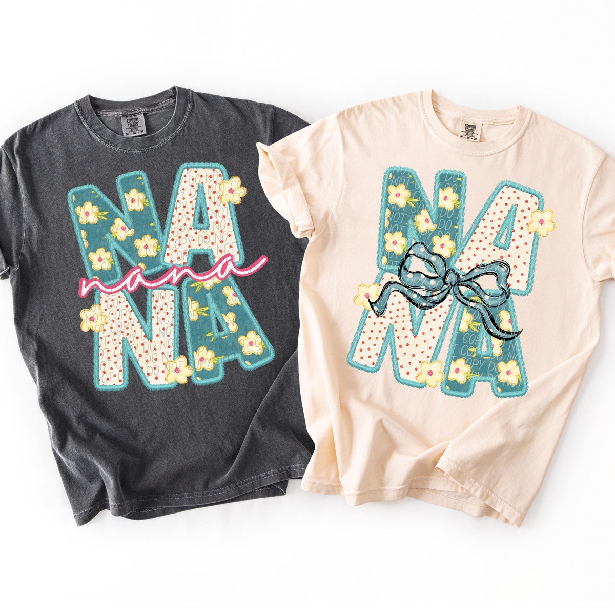 Vintage floral Nana (Pink words) (City) DTF Transfer