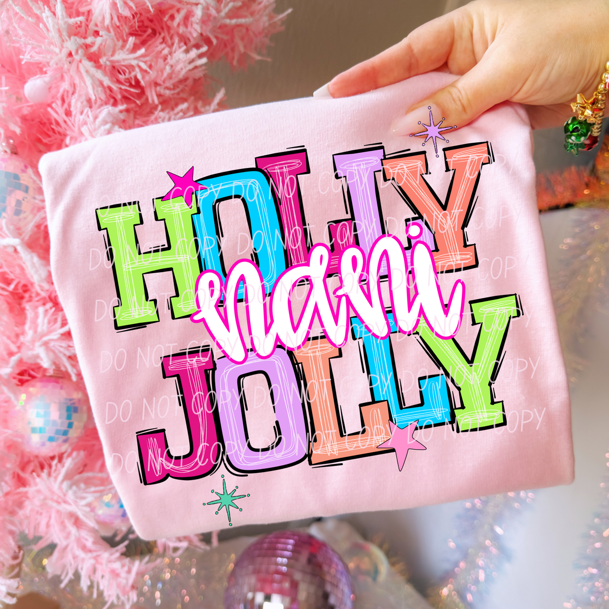 nani holly jolly names (city) DTF Transfer