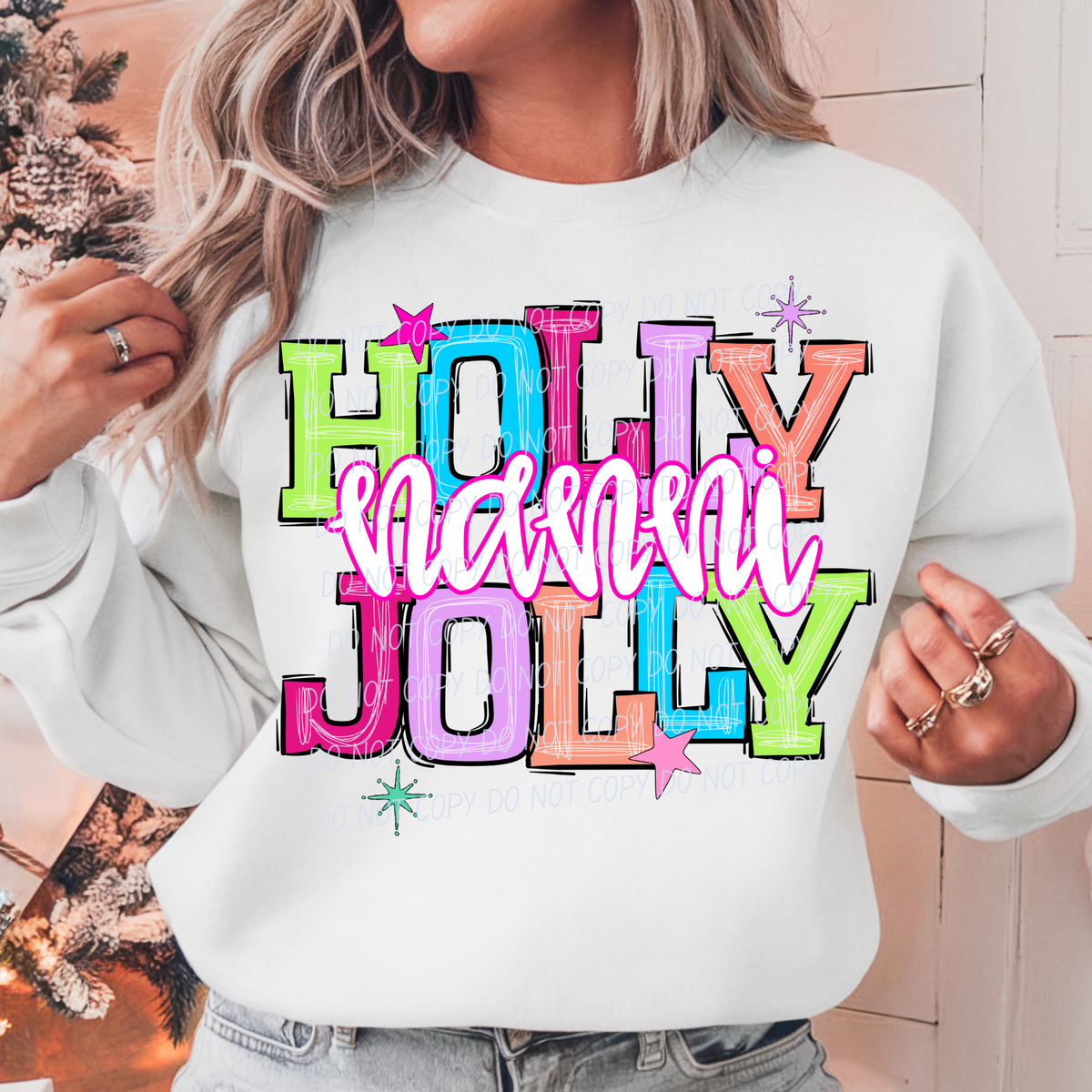 nanni holly jolly names (city) DTF Transfer