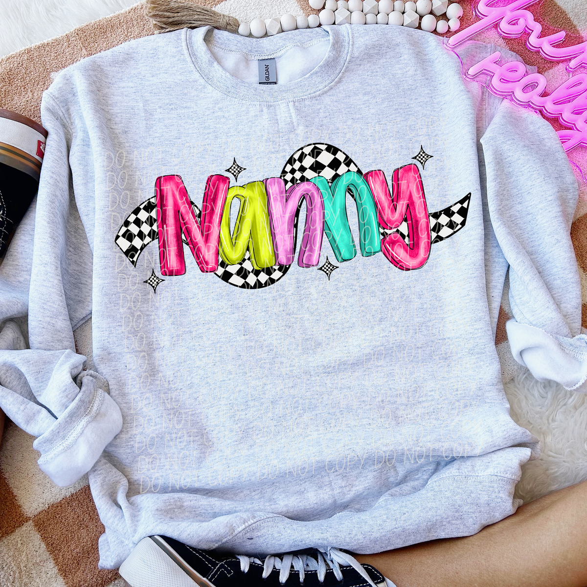 Nanny Colorful Checker 74301 DTF Transfer